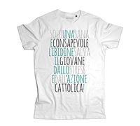 3styler T-Shirt Uomo Zucchero - Solo Una Sana e Consapevole libidine Salva Il Giovane dallo Stress e dall’Azione Cattolica - Linea Vintage - Cotone Organico 140 gr/mq