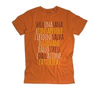3stylercollection vintage Men's t-Shirt Zucchero - Solo Una Sana e Consapevole libidine Salva Il Giovane dallo Stress e dall’Azione Cattolica
