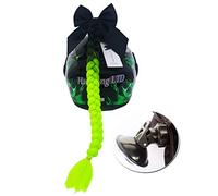 3T-SISTER Casco Trecce Gradiente Rampa Casco Trecce Coda di Cavallo Capelli con Ventosa con Bowknot o Rosa per Moto 1PCS 24 Pollici Molti Colori tra Cui Scegliere (Black Green)
