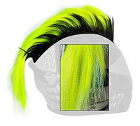 3T-SISTER Mohawk - Parrucca per cosplay, accessori per casco per moto, bicicletta, sci, capelli umani, decorazioni (casco non incluso) (rosso)