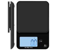 3T6B Bilancia da caffè elettronica, 5 kg/0,1 g, multifunzione, digitale, bilancia da cucina, montaggio a parete, con grande display LCD, funzione tara, colore nero