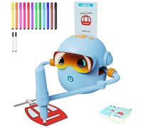 3T6B Robot da Disegno per Bambini, Robot da Disegno Magico con 100 Cartoline & 12 Matite Colorate, Giocattolo di Pittura Educativa con Interazione Vocale per Bambino Bambina dai 3 Anni in su