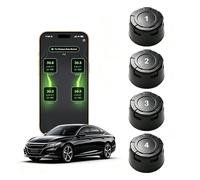 3T6B Sistema di controllo della pressione degli pneumatici TPMS, 4 pezzi | Impermeabile, allarme in tempo reale, 2 sensori di pressione dei pneumatici TPMS, allarme in tempo reale
