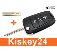 3Tasten Pieghevole Chiave Alloggiamento + Fiocchi Imitare Fresare per Hyundai