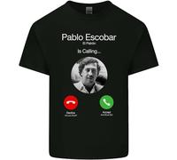 3TEES Pablo Escobar El Patron is Calling T-shirt da uomo in cotone leggero, Nero , XL