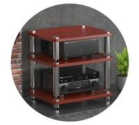 3TierAudio Cabinet Stand Giradischi Rack con Piedini Ammortizzanti Amplificatore di Potenza Mensola Finitura Marrone 60x48x57cmDurevole Attrezzature Audio Storage"