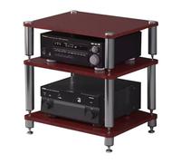 3TierRack AV ShelfSupporto audio per componenti stereo e MediaBrown Entertainment Center 60x48x57cmDurableCabinet per apparecchiature AV e home theater