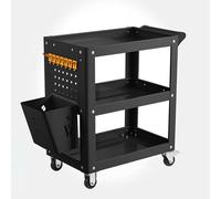 3TierRollingToolCartwithPegboard&HooksMultirposeUtilitynizerwithStorageBucketIdealforGarageMagazzino&CarRiparazioneMobileToolStorageSoluzione