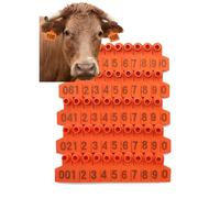 3UOOWWFA 100 etichette per orecchie di bovini grandi, 75 x 100 cm, etichette per orecchie di mucca, tessera identificativa per bestiame, maiali, animali di grandi dimensioni, 1-100, giallo (arancione