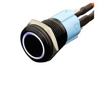 3V 5V 12V 24V 48V 110V 220VBloccaggio 16mm Impermeabile Pulsante in metallo mantenuto Interruttore in metallo Pulsante a scatto(White,5V)