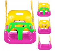 3v1 PVC Swing per bambini con protezione fino a 30 kg di rosa