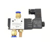 3V110-06 Elettrovalvola 12V 1/8" Valvola di controllo aria pneumatica a 3 vie Valvola magnetica gas elettrica Corpo in alluminio(Wire w 6mm Fitting,AC110V)