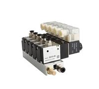 3V110-06-NC Blocco elettrovalvola solenoide elettromagnetica normalmente chiusa con raccordo silenziatore Base collettore DCAC 110v 220v 3 porte(Dc12v 6 in 6 Out)