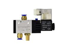 3V210-08 Elettrovalvola pneumatica elettrica a 3 vie 2 posizioni Controllo aria gas Valvola magnetica 12V 24V 220V Bobina Volt Raccordi for tubi flessibili(3V210 08 NO DC24V,With 4mm fittings)