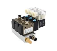 3V210-08-NC Elettrovalvola normalmente chiusa Blocco stazioni con raccordo silenziatore Base collettore DC 12 V 24 V CA 110 V 220 V 3 porte 1 pz(Ac110v 12mm Fittings,6 Stations)