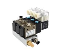 3V210-08-NO Elettrovalvola normalmente aperta Blocco stazioni con raccordo silenziatore Base collettore DC 12 V 24 V CA 110 V 220 V 3 porte 1 pz(Dc24v 10mm Fittings)