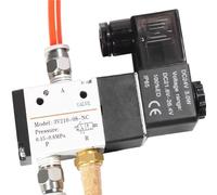 3V210-08 Pneumatic Solenoid Valve 3 Way 2 Position Air Directional Control Valve Pneumatic ValveDC12V DC24V AC110V AC220V(With 10mm fittings,AC 110V)