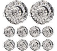 3w 5w LED Dowlight Crystal Confezione da 10 Plafoniere Cromate Illuminazione A Isola da Cucina da Incasso Faretti da Soffitto Rotondi Luce da Incasso Colorata, 5w, Warm Light