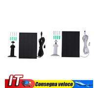 3W 6V Solar Panel Adjustable Wall Mount Solar Charger for Ring Eufy Blink(Black)