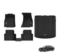 3W Set di Tappetini e Tappetini per il Bagagliaio per AUDI A6 Sedan-Avant C8 4K 2019-2025, Tappeti per Auto Resistente e Tappeto Bagagliaio Antiscivolo per AUDI A6