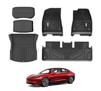 3W Tappetini e fodere per bagagliaio adatti per Tesla Model 3 2024 2025 2026 Highland, Thorex Set completo di fodere per auto e tappetini per bagagliaio, accessori adatti per cani su misura per la