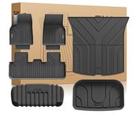3W Tappetini per Tesla Model Y Standard 2026 Set Completo 6 Pezzi (Inclusa Vasca Baule), TPE Premium All-Weather, Tappetini su Misura Auto Antiscivolo e Resistente per Cani, Accessori