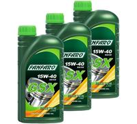 3x 1 Litro FANFARO GSX 15W-40 olio motore Olio Motore Automobile Api Sg / CD