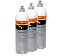 3x 1 Litro Koch Chemie Onecut&finish P6.01 Lucida Lucidatura Sigillante