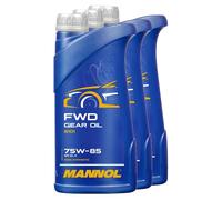 3x 1 Litro Quad Olio per Ingranaggi Mannol Cambio Universale Api Gl 4 80W-90