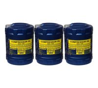 3X 10 Litri Originale MANNOL Olio Compressore ISO 100
