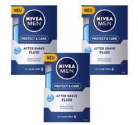 3x 100ml Nivea Uomo Protect & Care Dopobarba Fluido Aloe Vera Rasatura Dopobarba