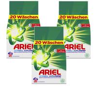 3X 1200G Ariel 18 WL Detersivo In Polvere Finissimo Per Bianchi
