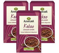 3x 125g Alnatura Cacao Bio Debole Dissogliato per Bevande Dolci E Dessert Kaba