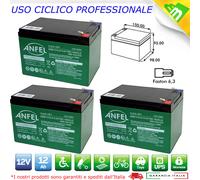 3X 12V 12AH Batteria Ciclica Piombo Gel AGM VRLA ricambio 6-DZM-12 14AH 15AH 36V