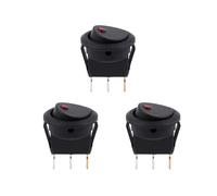 3X 12V LED Inverter Rocking Interruttore Rocker ROUND SPST -OFF per BARCA Car Nero + Rosso