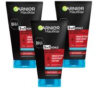 3X 150Ml Garnier Pelli Chiare 3 In 1 Carbone Anti Punti Neri Maschera Esfoliante