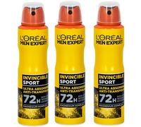 3X 150ML Loreal Men Expert Invincible Sport Anti Traspirante Spray 72H Non Stop