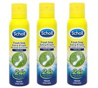 3x 150ml scholl Fresco Step Piede Deodorante 24h Extra Protezione