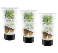 3x 175ml Swiss o Par Cocco Styling Gel Extra Tenuta Forte Fresco Profumo di