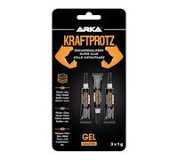 3x 1g supercolla extra forte - Incl. punta antiessiccazione - KRAFTPROTZ - Supercolla alta viscosità - Ideale per incollare plastica, materiali sintetici, vetro, legno, pietra, metallo e molto altro.