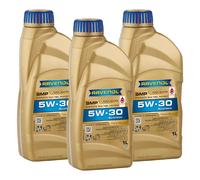 3X 1L RAVENOL Olio Motore SMP SAE 5W-30 Per BMW Longlife-04 MB 229.51 VW 504 507