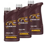 3x 1Liter Olio Cambio Mannol 8109 Unigear 75W-80 Commutazione Api GL-4/GL-5