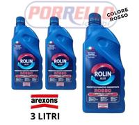 3X 1LT LIQUIDO RADIATORE ANTIGELO ROSSO AREXONS ROLIN ALUX CONCENTRATO PURO (3L)