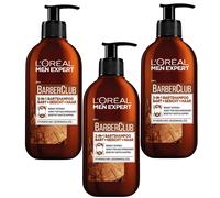3x 200ml L'Oreal Men Expert Barber Club 3in1 Intensivo Barba Viso Haar Shampoo