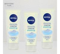 3x 200ml Nivea Crema Peeling Cremosa Doccia Peeling Detergente Doccia Piacevole