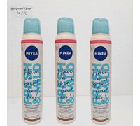 3X 200Ml Nivea FRESH & MILD Shampoo Secco Per Toni Di Capelli Scuri 3In1