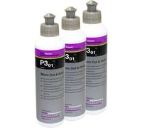 3x 250 ml Lucidante Koch Chemie Micro Cut & Finish P3.01 con Cera di Carnauba