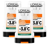 Confezione da 3 pezzi L'Oréal Paris Men Expert Gel Doccia & Shampoo Hydra Energy Extreme Sport -3,8°C 3 x 250 ml