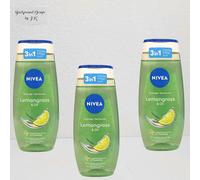 3X 250Ml Nivea Lemongrass & Oil Doccia E Nutrizione Profumo Di Olio Perle