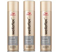 3x 250ml Wellaflex Shine & Hold Lucido Tenuta Spray Capelli Ultra Forte Styling